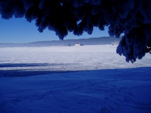 Le lac des Taill�res en hiver