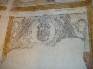 Peinture m�di�val ; Blason du commanditaire