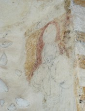 Peinture m�di�val � l'arri�re du retable, �glise Saint Martin � Antist